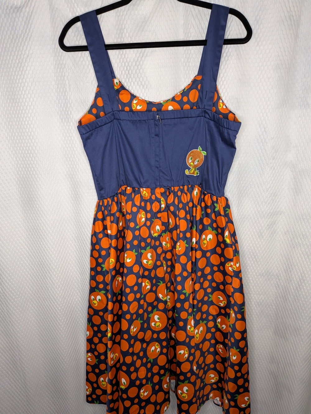 Disney Parks Orange Bird Polka Dot Sun Dress Navy Blue Women Large NWT Retro - Picture 6 of 12